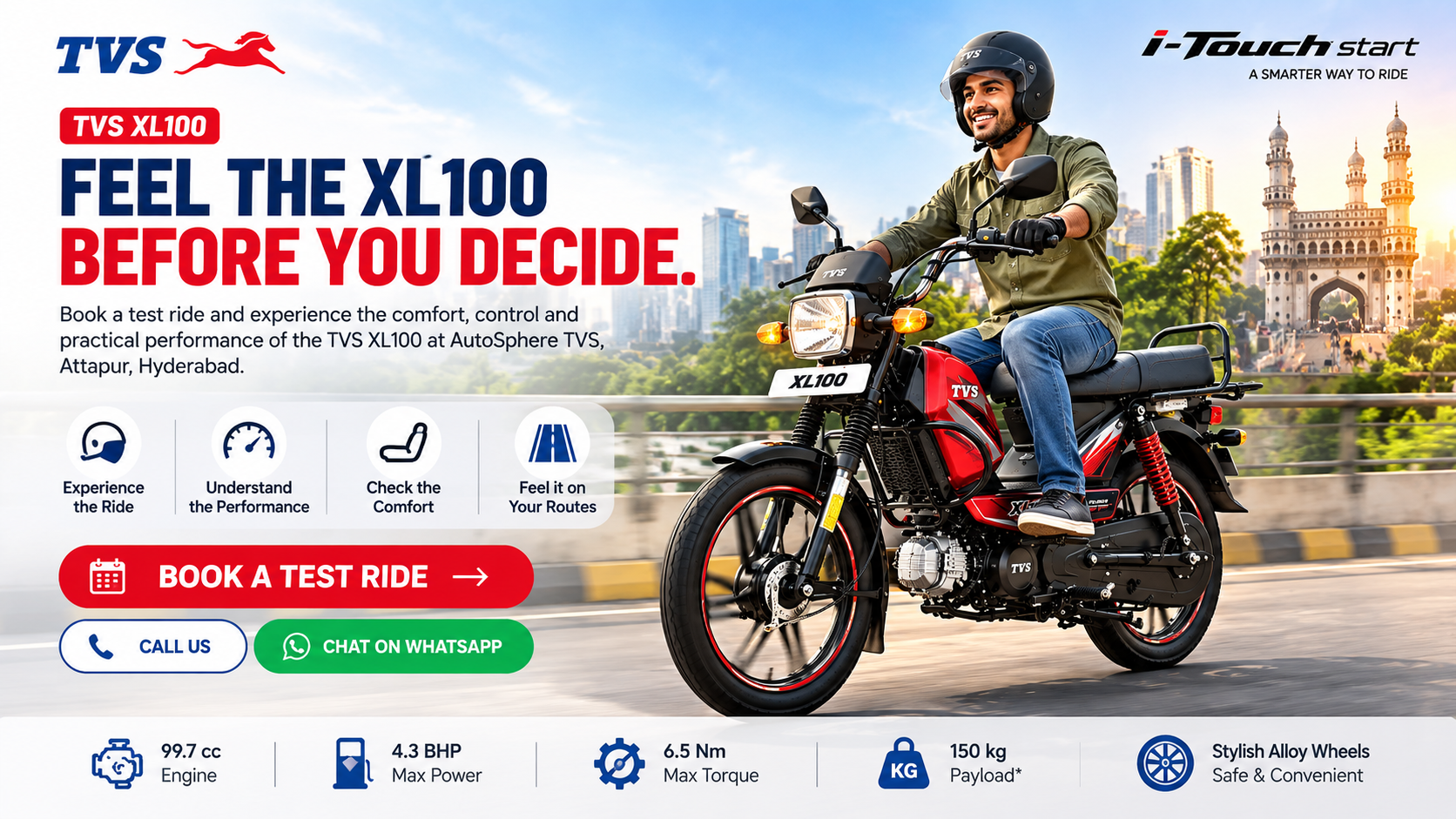 TVS XL100 Test Ride